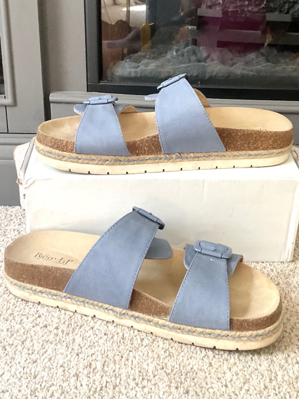 BLUE BJORNDAL KAI DOUBLE BUCKLE COMFORT ADJUSTABLE SANDAL SZ 9M - Picture 2 of 10